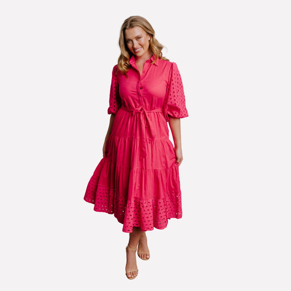 Lulu Shirt Dress (Pink)