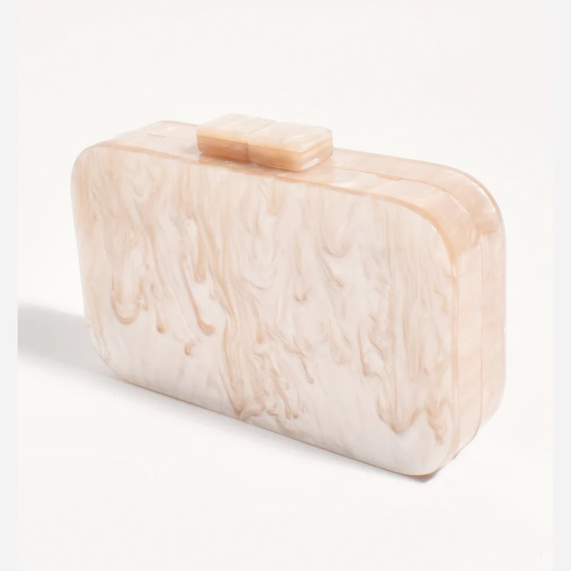 Aggie Weave & Resin Structured Clutch (Natural)