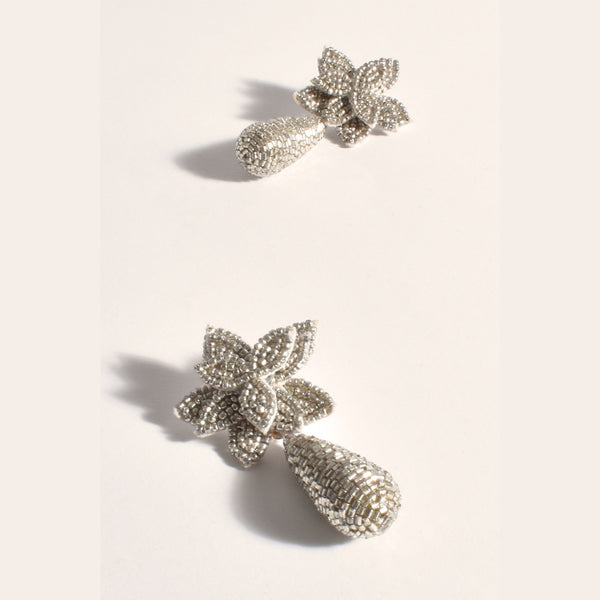 Aila Beaded Earrings in Silver