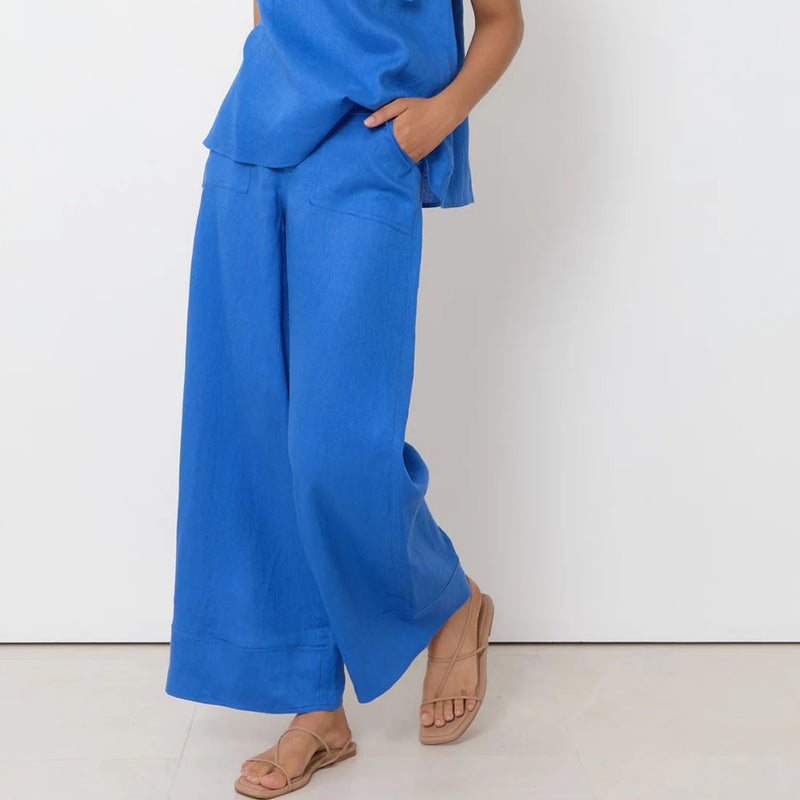 Avalon Linen Pants (Blue)