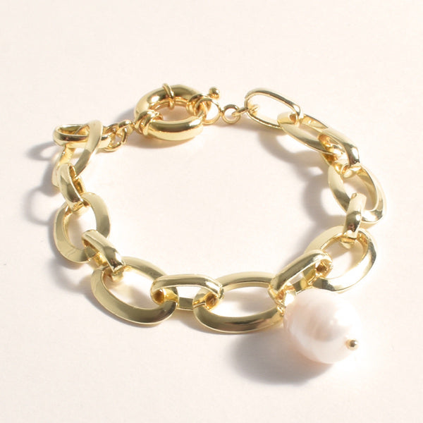 Baroque Pearl Drop Bracelet in Gold