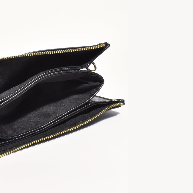 Bobbie Blanket Stitch Clutch (Black)