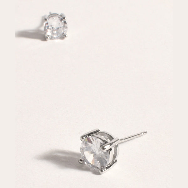 These crystal CZ earrings have a silver stud closure