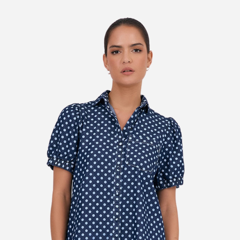 Daniela Spot Denim Dress