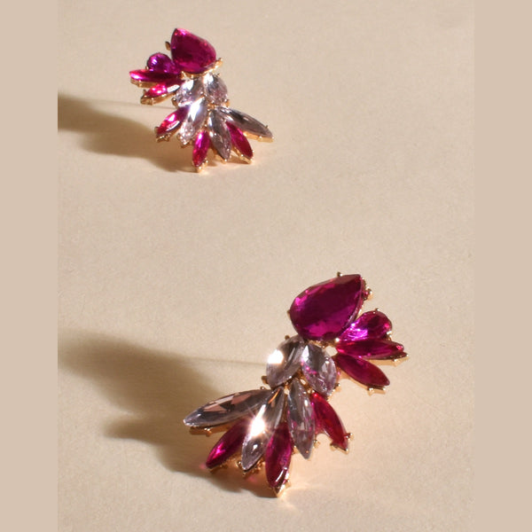 Flaunt It Jewelled Earrings with pink crystals