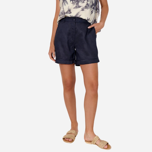 Haven Linen Shorts (Navy)