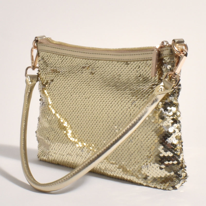 Iris Sequin Handbag in Gold