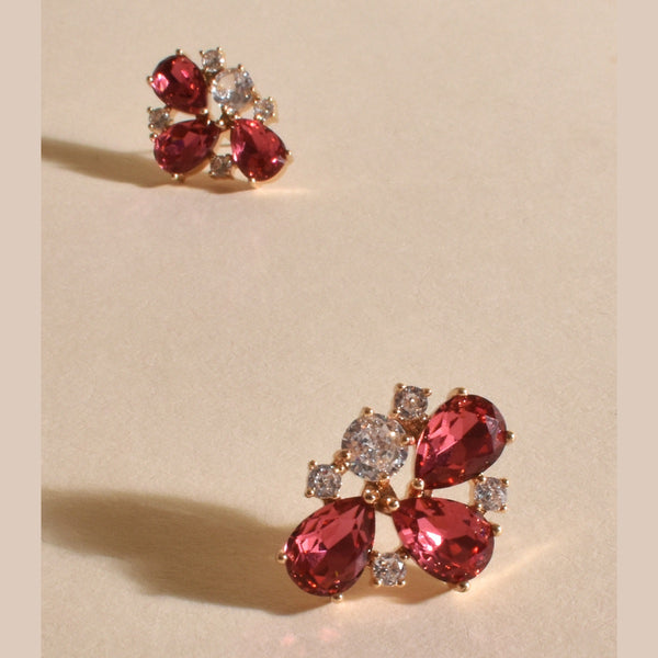 Isla Jewelled Earrings with pink and white stones