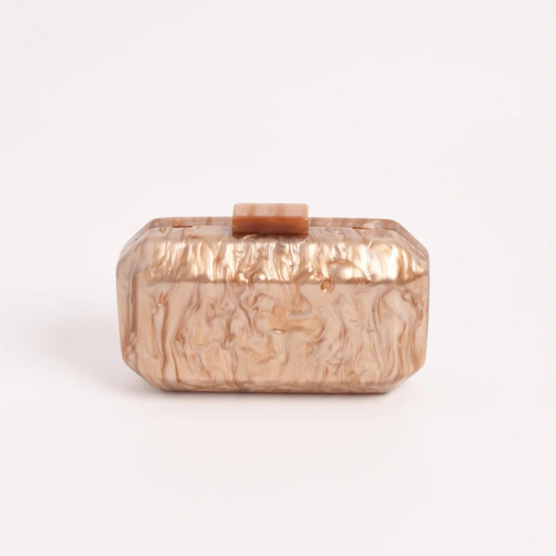 Juliana Resin Structured Clutch (Camel)