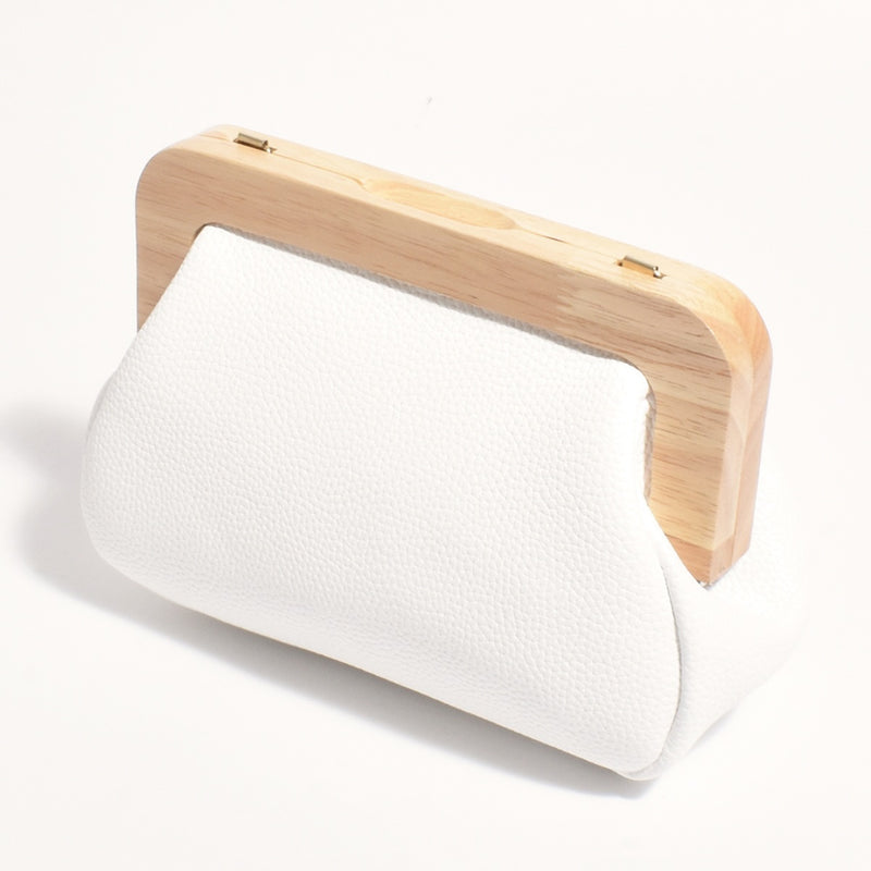 Kimmi Timber Frame Clutch (White)