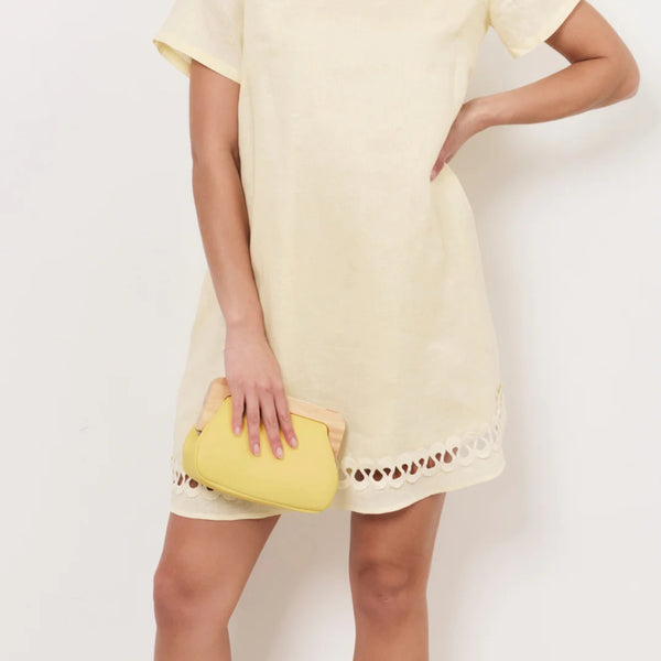 Model carrying the clutch - its a perfect size to fit your essentials.