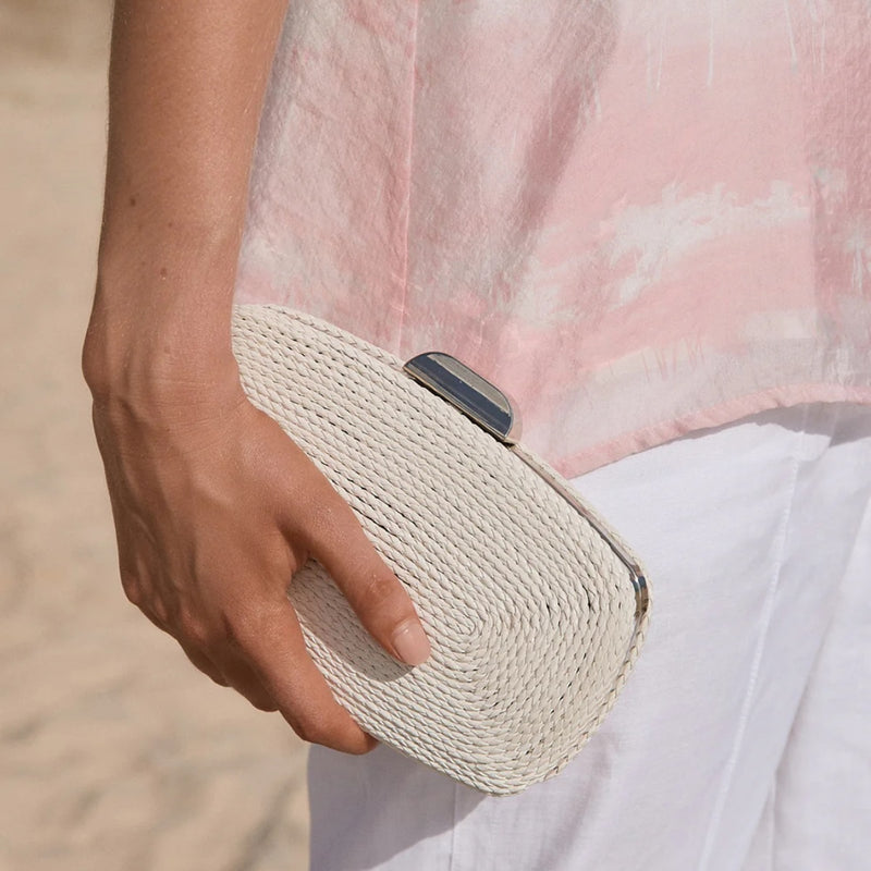 Leela Rope Detail Structured Clutch (Gold)