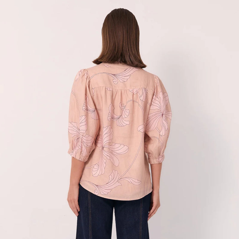 Back view of the shirt - it has a curved hem (longer at the back).