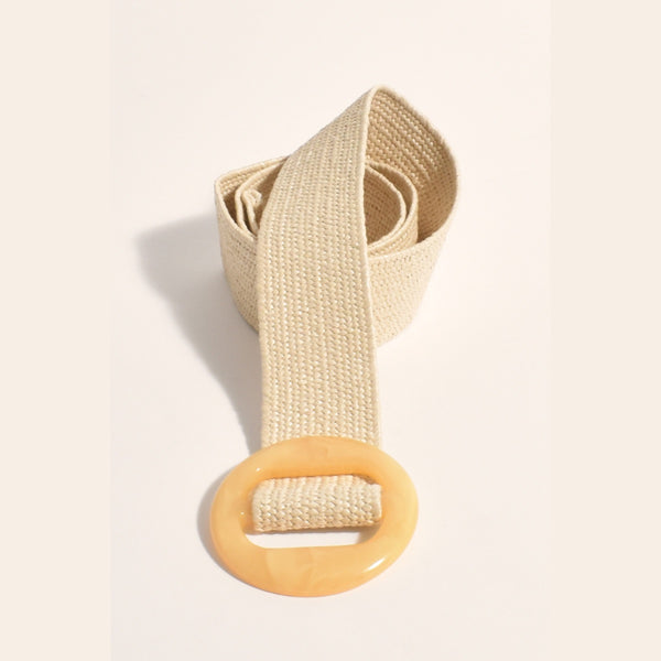 Lomar Resin Buckle Stretch Belt (Natural)