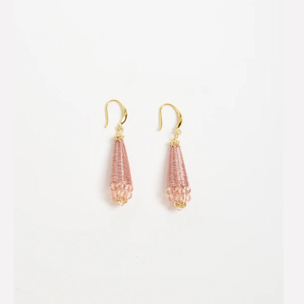 Long Woven Earrings (Pink)