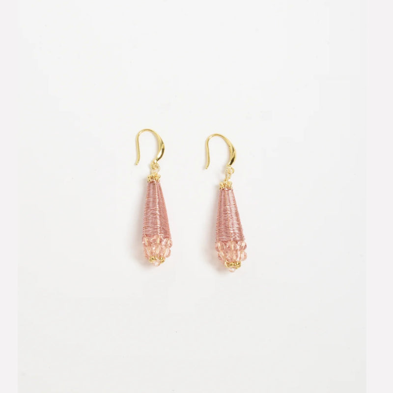 Long Woven Earrings (Pink)