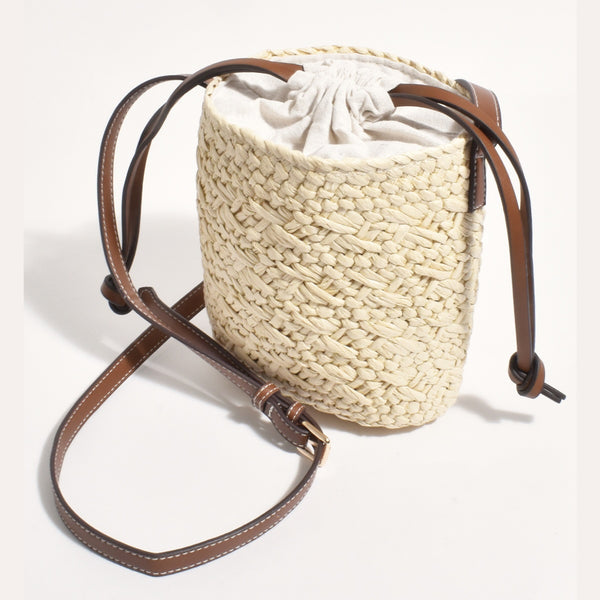 Marcia Woven Bucket Bag (Natural)