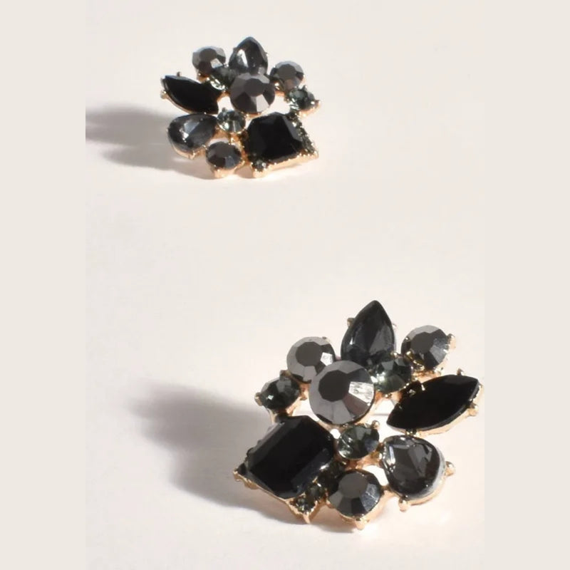 Mia Jewelled Earrings (Black)