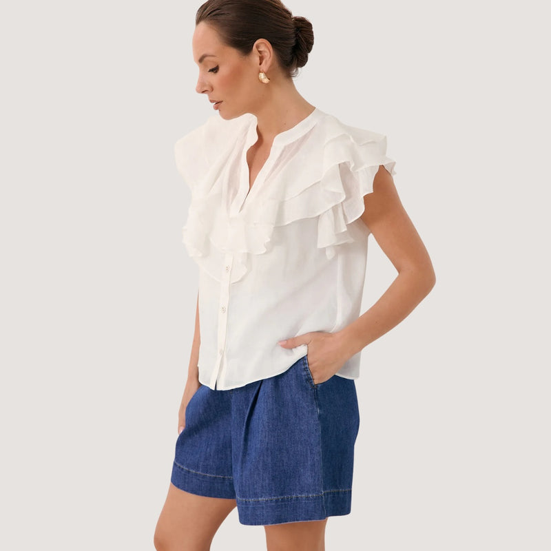 Micky Frill Top (White)