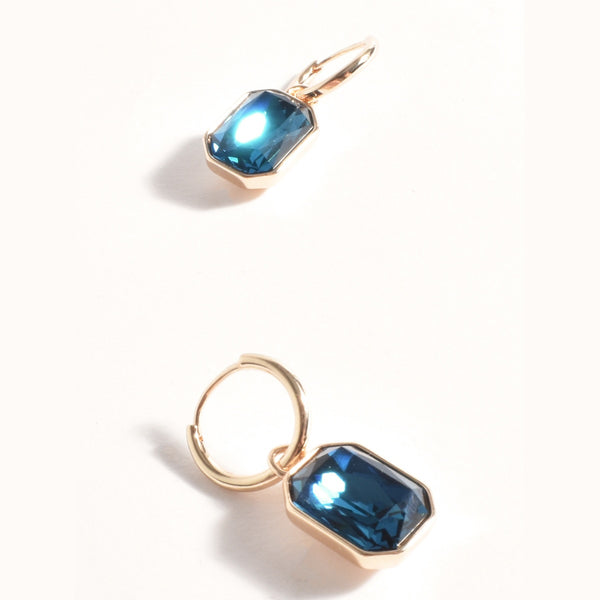 Mini Jewel Drop Earrings in teal and gold