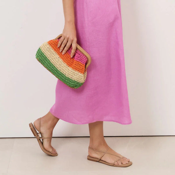 The clutch is a handy size to fit your essentials.