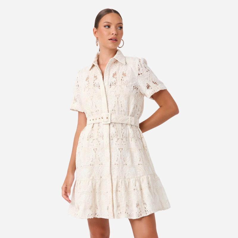 Nathalia Paradiso Broderie Dress (Cream)