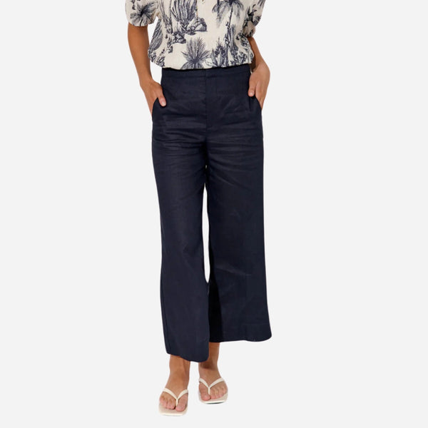 Nisha Linen Pants (Navy)