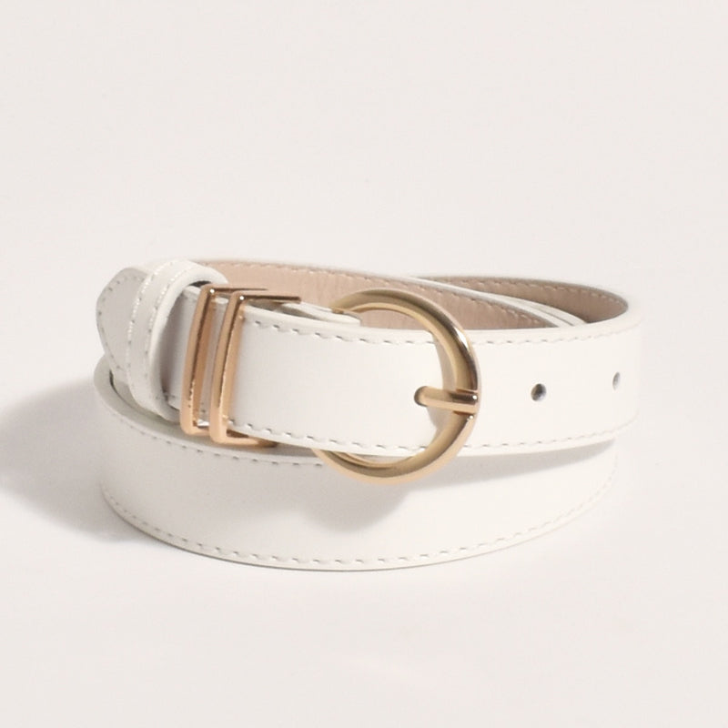 Olivia Vegan Leather Belt in White