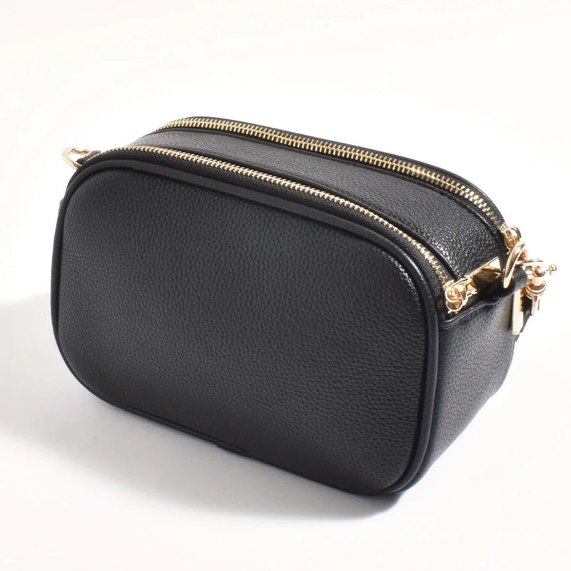 Percy Weave Crossbody Bag (Black)