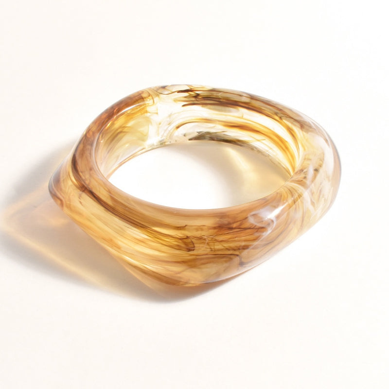 Resin Bangle with camel coloured swirls