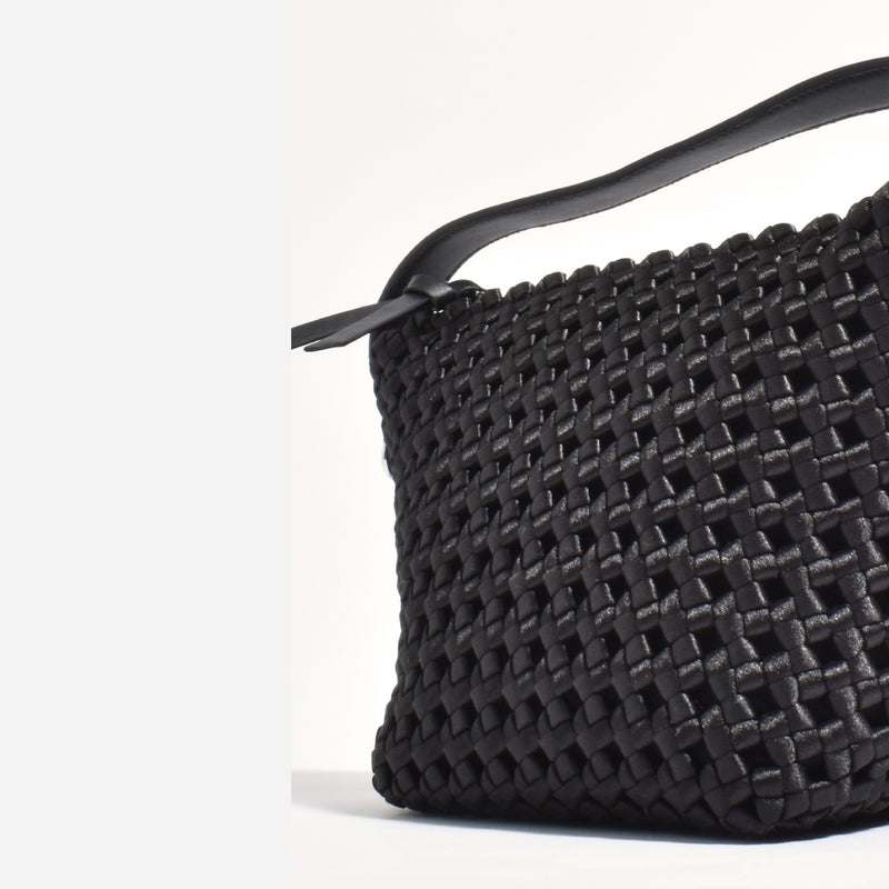 Sadie Weave Handbag (Black)