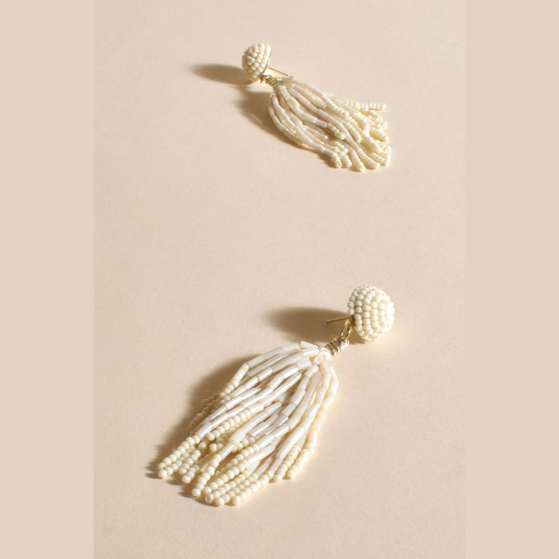 Sierra Tassel Earrings with a beaded top and drop multi strands
