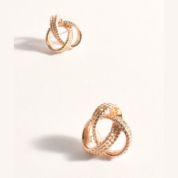 Textured Knot Earrings (Gold)