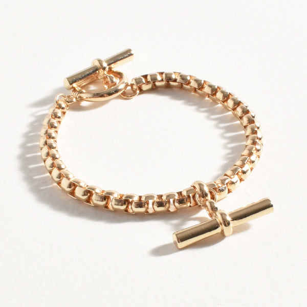 Toggle Detail Chain Bracelet (Gold)