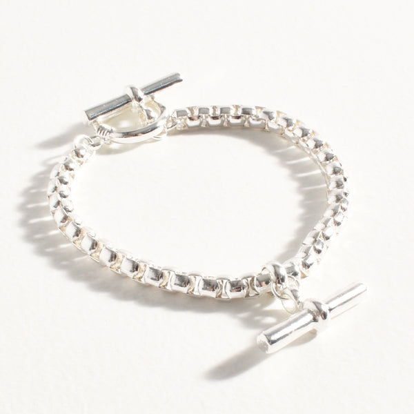 Toggle Detail Chain Bracelet in Silver