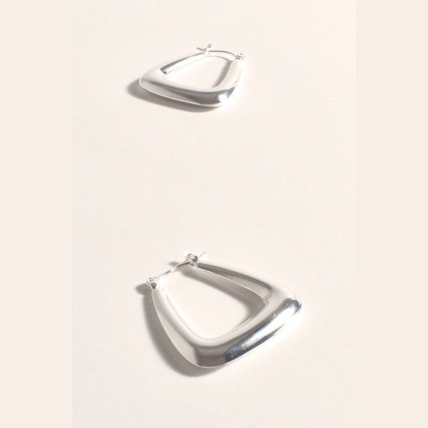 Triangle Hoop Earrings (Silver)