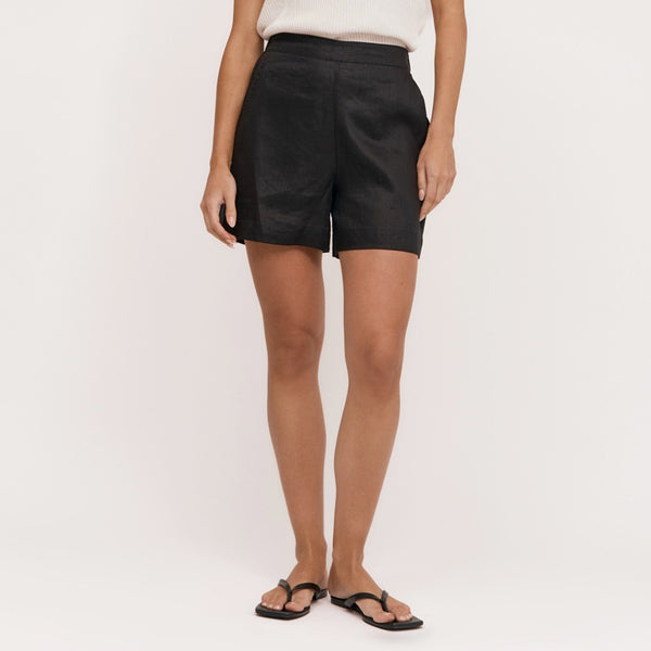 Trinity Linen Shorts (Black)