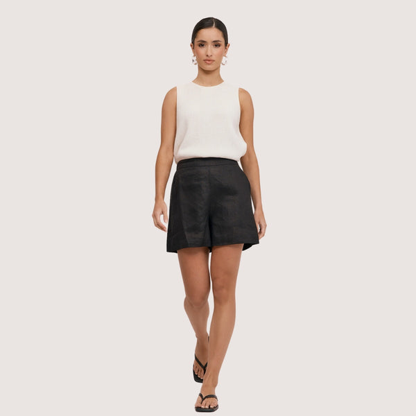 Trinity Linen Shorts (Black)