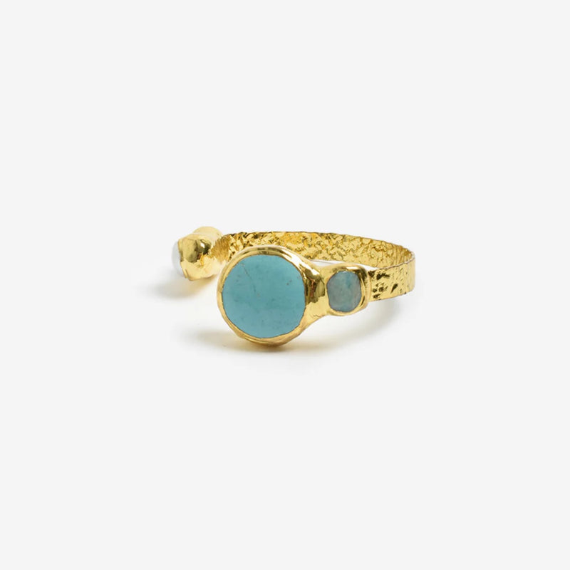 Turquoise Shell Bracelet in gold