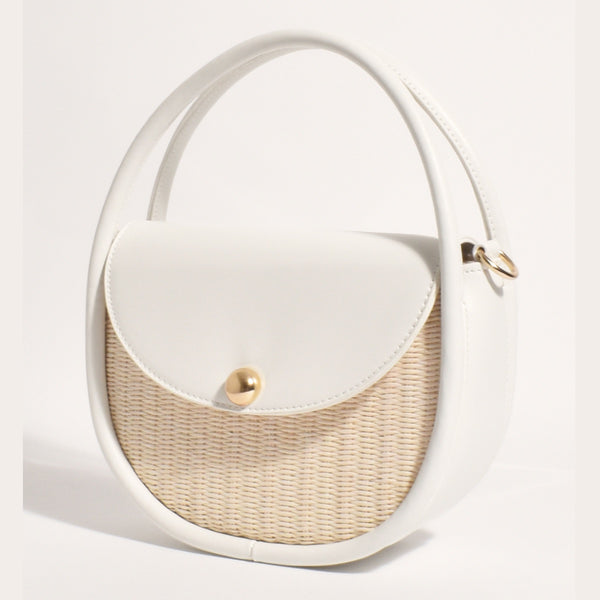 Violetta Woven Circular Bag (Cream)