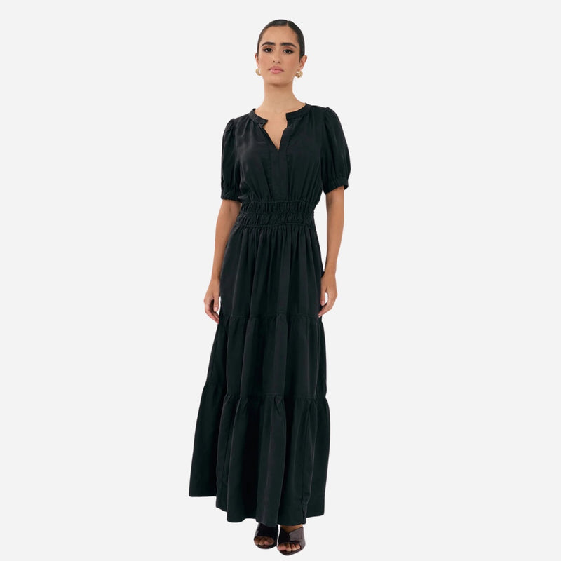 Violette Cupro Maxi Dress in black