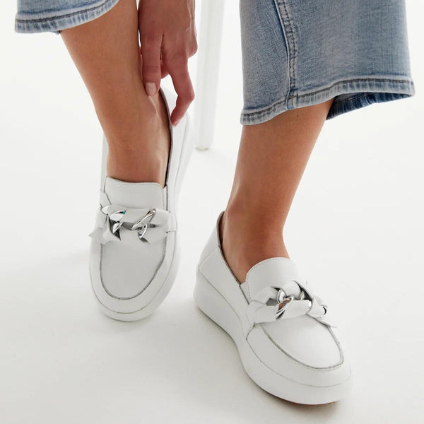 Alfie & Evie Mafia Leather Sneakers (White)