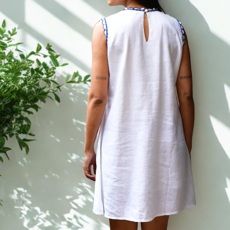 Azure & Indigo Maya Dress (White)