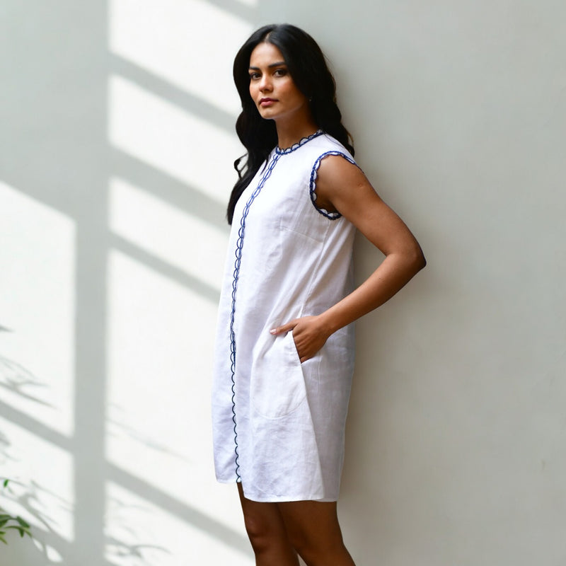 Azure & Indigo Maya Dress (White)