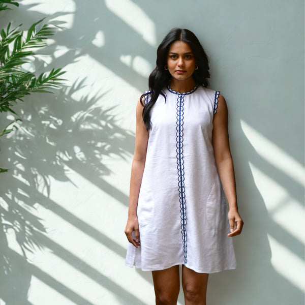 Azure & Indigo Maya Dress (White)