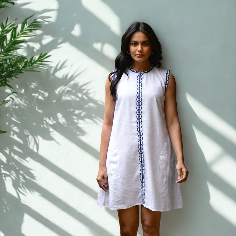 Azure & Indigo Maya Dress (White)