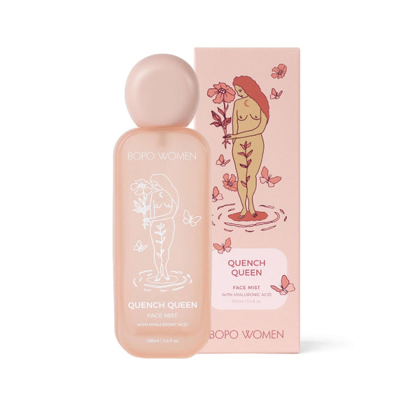 The Quench Queen Face Mist comes packaged in a beautiful box.