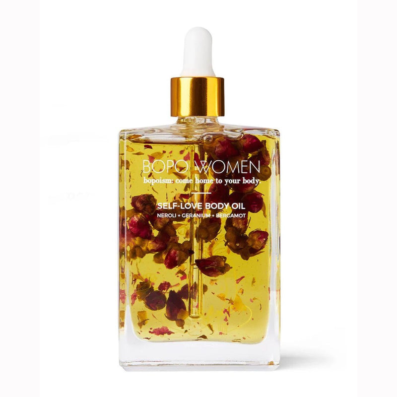 The Self Love Body Oil by Bopo Women includes neroli, geranium and bergamot