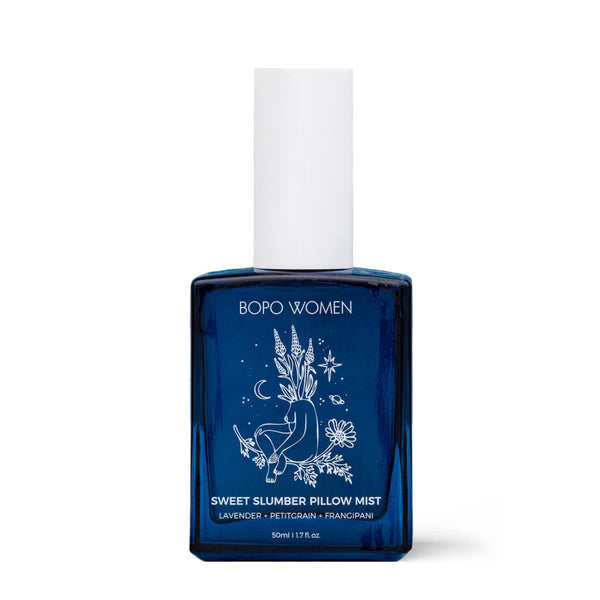 The mist is packaged in a blue bottle.