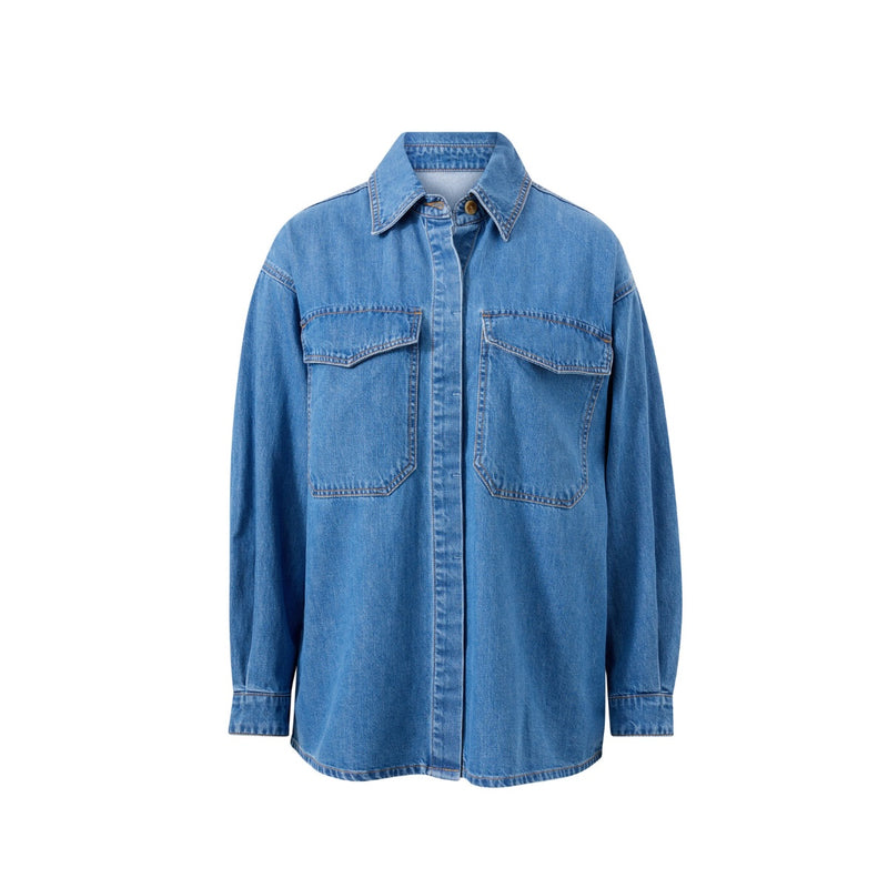 Ceres Essential Denim Shirt (Mid Blue)